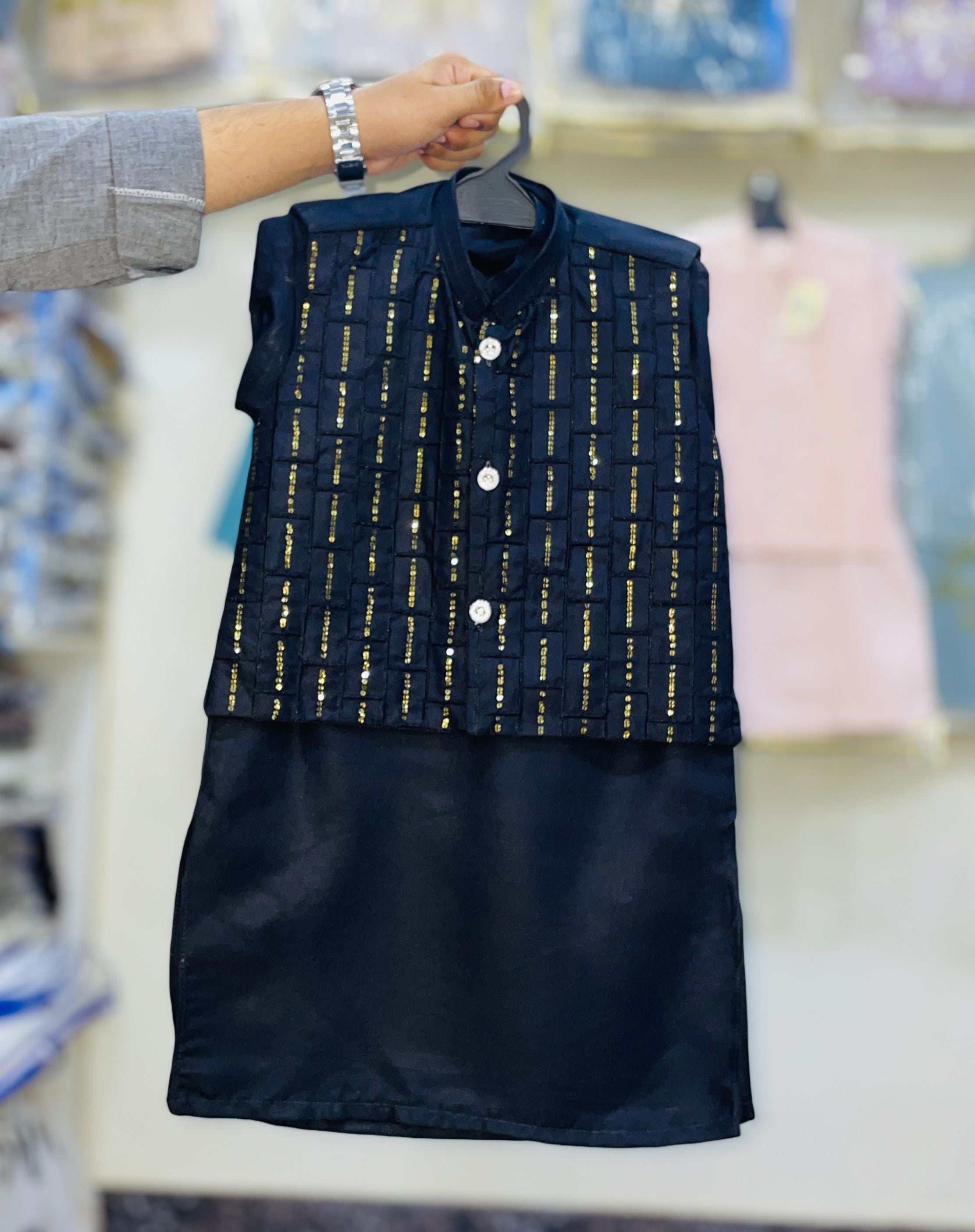 Regal Grace Waistcoat Kurta Suit for Boys – Formal Festive Wear (0–5 Years)