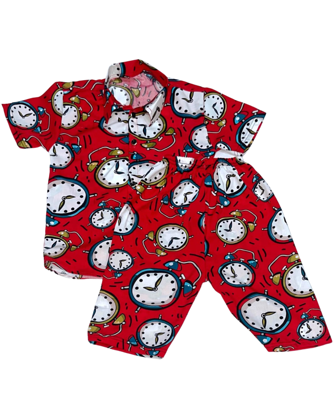 Fun Clock Print Kids Pajama Set